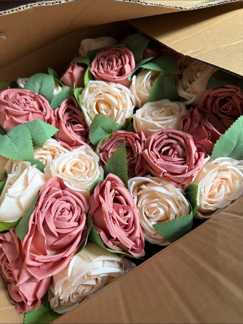 Dusty Pink & Champagne Artificial Rose Centerpiece Set of 6 - Party Decorations